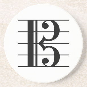 Alto Clef on Staff Drink Coaster