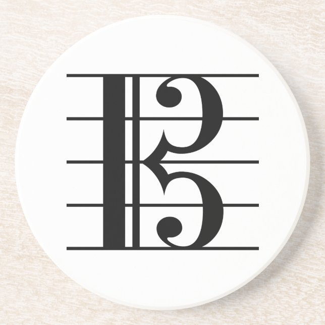 Alto Clef on Staff Drink Coaster (Front)