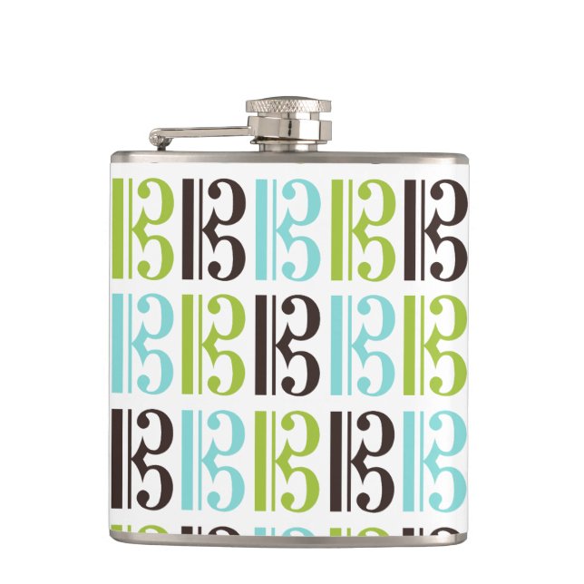 Alto Clef Pattern Flask (Front)