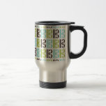 Alto Clef Pattern Travel Mug<br><div class="desc">Alto clef pattern in blue, green and brown.</div>