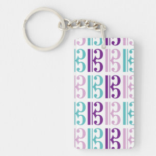 Alto Clef - Purple and Teal Keychain