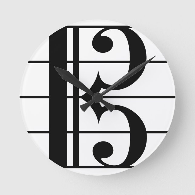 Alto Clef Round Clock (Front)