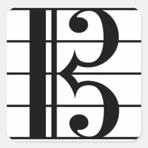 Alto Clef Square Sticker