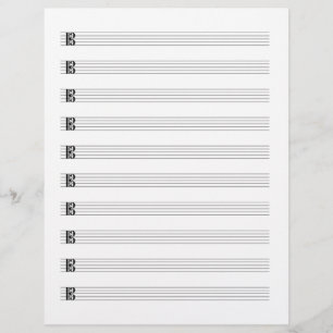 Alto Clef Viola Music Manuscript Paper Staff
