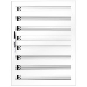 Alto Clef Viola Music Staff Staves Blank Empty Dry Erase Board