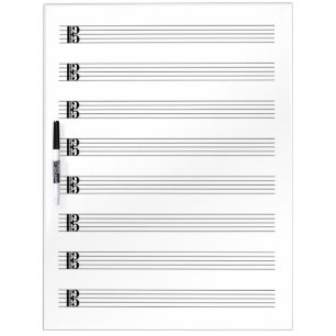 Alto Clef Viola Music Staff Staves Blank Empty Dry Erase Board
