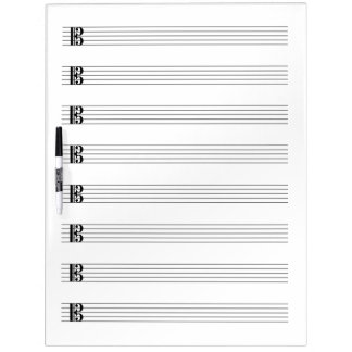 Alto Clef Viola Music Staff Staves Blank Empty Dry Erase Board