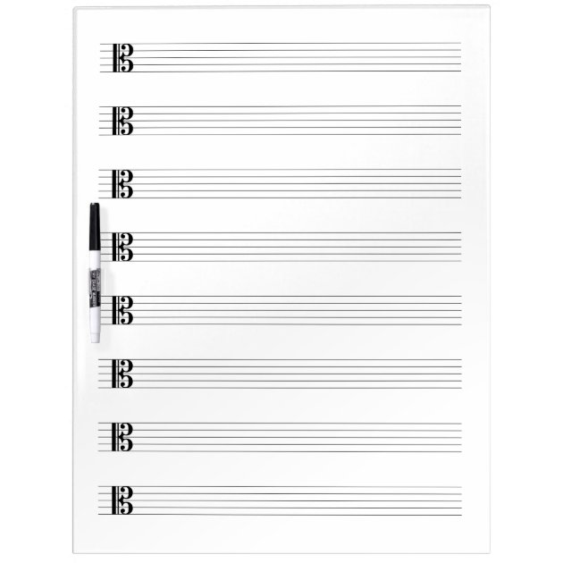 Alto Clef Viola Music Staff Staves Blank Empty Dry Erase Board