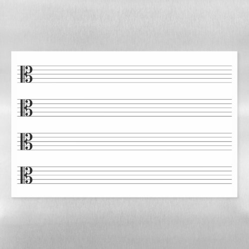 Alto Clef Viola Music Staffs Staves Blank Empty Magnetic Dry Erase Sheet