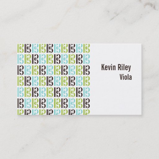 Customizable Alto Clef Music Business Card