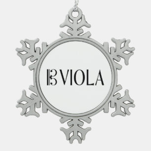 Alto Clef & Viola Snowflake Pewter Christmas Ornament