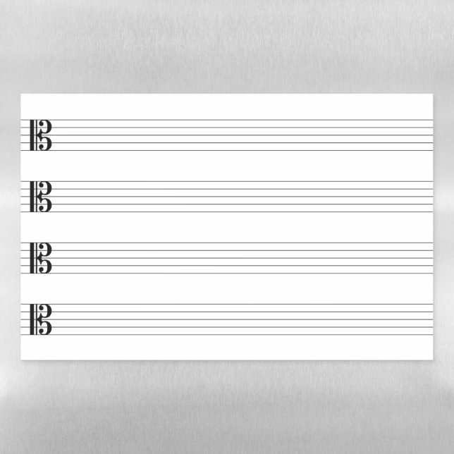 Alto Clefs C-Clefs on Staffs Staves Viola Music Magnetic Dry Erase Sheet (Horizontal)