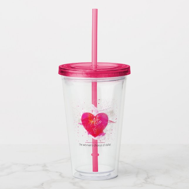 Alto Musical Heart Singing Part Acrylic Tumbler (Front)