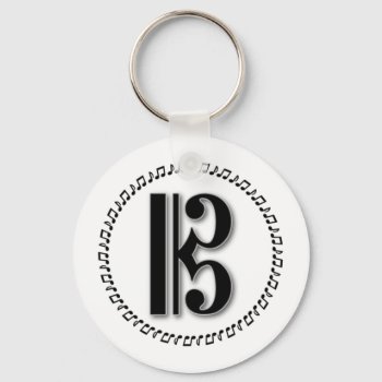 Alto Or Tenor Clef Music Note Design C Clef Keychain by warrior_woman at Zazzle