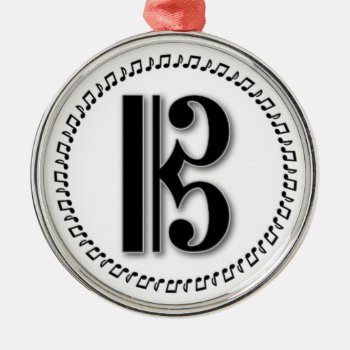 Alto Or Tenor Clef Music Note Design C Clef Metal Ornament by warrior_woman at Zazzle