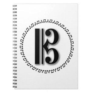 Alto or Tenor Clef Music Note Design C Clef Notebook