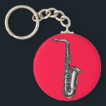 Alto Saxophone Keychain<br><div class="desc">Vintage images remastered into unique apparel and accessories.</div>