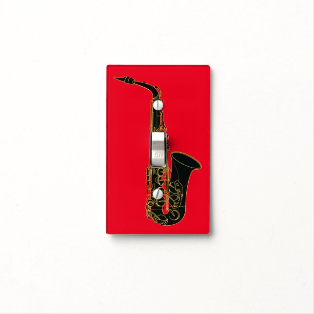 Alto Saxophone on Red Light Switch Cover (In Situ)