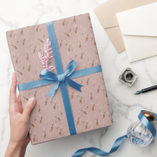 Alto Saxophone Pattern on Coral Pink Wrapping Paper