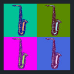 Alto Saxophone Pop Art Poster<br><div class="desc">Vintage images,  art and ephemera remastered into unique apparel,  art and accessories. All sorts of designs including labels,  advertisings,  artwork and woodcuts transformed into t shirts,  jewelry,  posters and more.</div>
