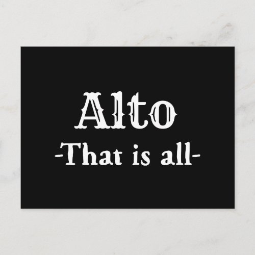 Alto That Is All Funny Music Postcard