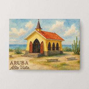 Alto Vista Aruba watercolor Button