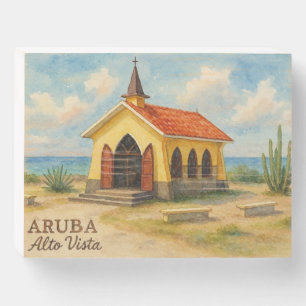 Alto Vista Aruba watercolor Wooden Box Sign