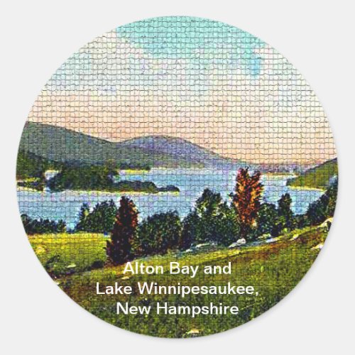 Alton Bay and Lake Winnipesaukee New Hampshire Classic Round Sticker