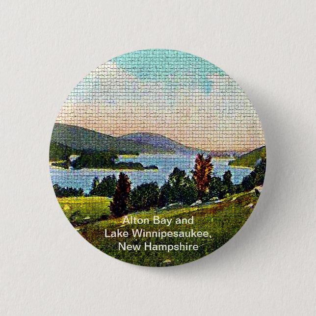 Alton Bay and Lake Winnipesaukee, New Hampshire Pinback Button (Front)