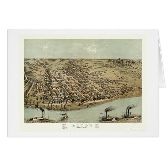 Alton, IL Panoramic Map - 1867 Cards (Front Horizontal)