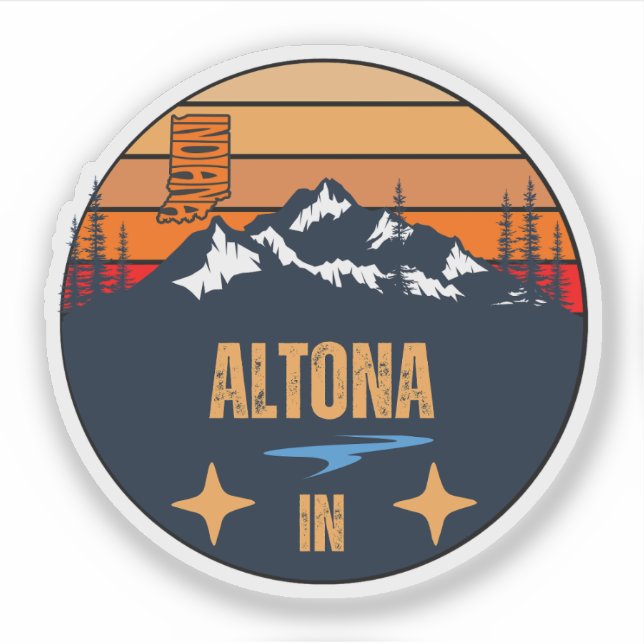 Altona, Indiana Sticker (Front)
