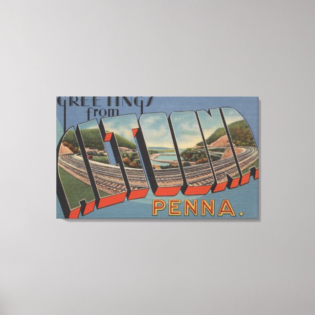 Altoona, Pennsylvania - Large Letter Scenes Canvas Print (Front)