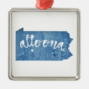 Altoona Pennsylvania Wood Grain Metal Ornament