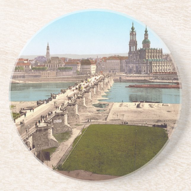 Altstadt Old City Dresden View from War Ministry Drink Coaster (Front)