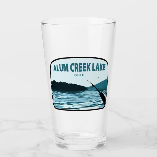 Alum Creek Lake Ohio Fishing Rod Glass (Front)