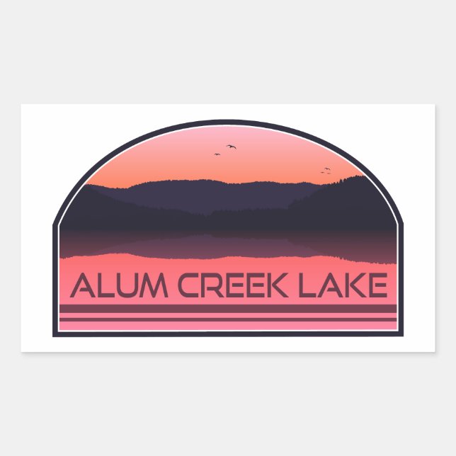 Alum Creek Lake Ohio Red Sunrise Rectangular Sticker (Front)