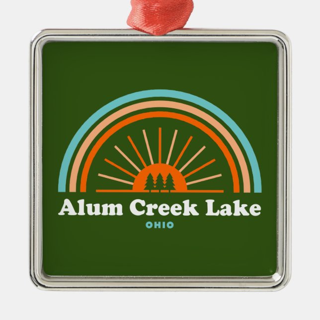 Alum Creek Lake Rainbow Metal Ornament (Front)