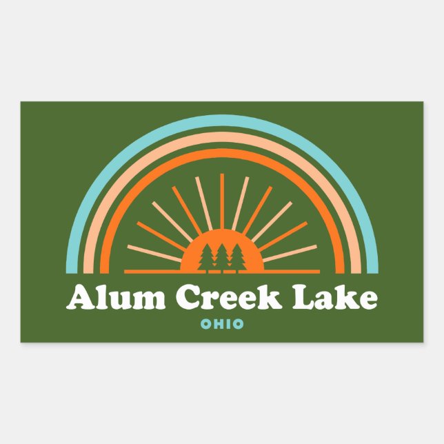 Alum Creek Lake Rainbow Rectangular Sticker (Front)