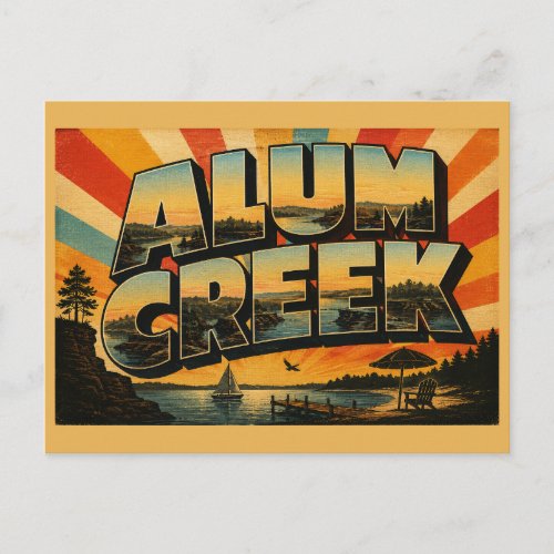 Alum Creek Ohio Lake Shale Cliffs Forest Art Postcard