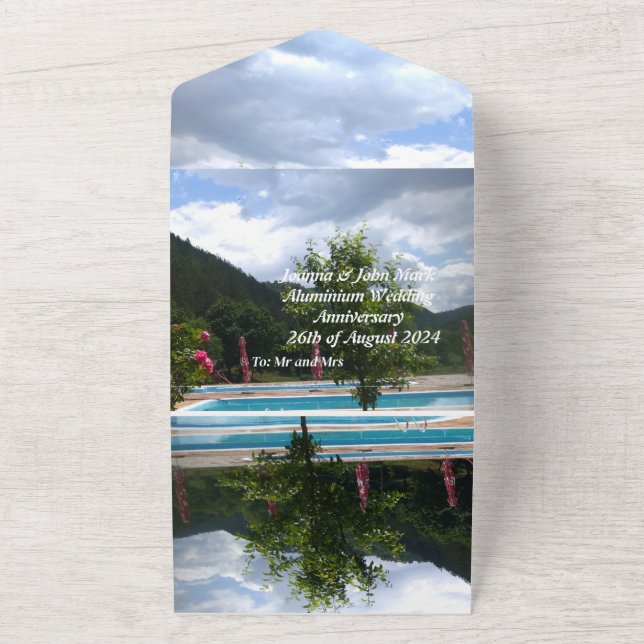 aluminium 10th wedding anniversary invitation   (Outside)