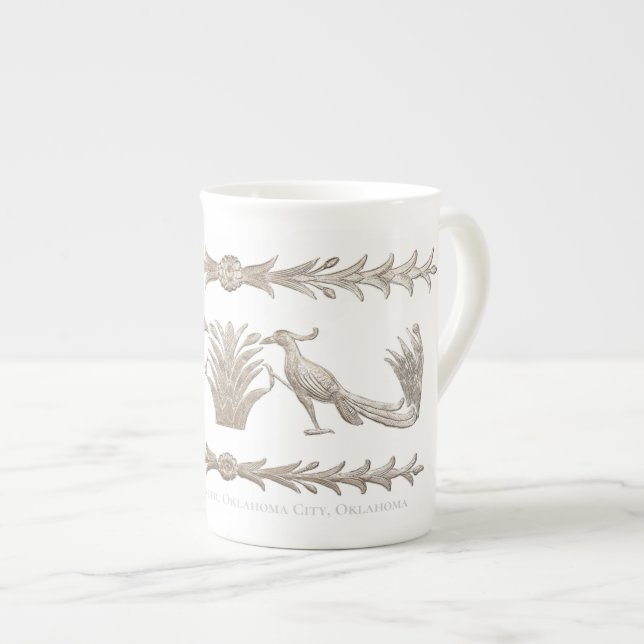 Aluminum Bird & Reed Bone China Mug (Front Right)