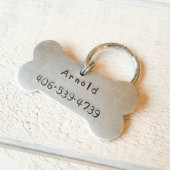 Aluminum Bone Shaped Pet ID Tag (Front)