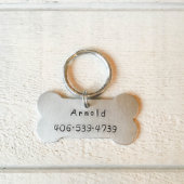 Aluminum Bone Shaped Pet ID Tag (Front)