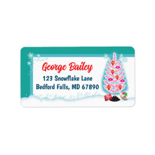 Aluminum Christmas Tree Return Address Labels 3