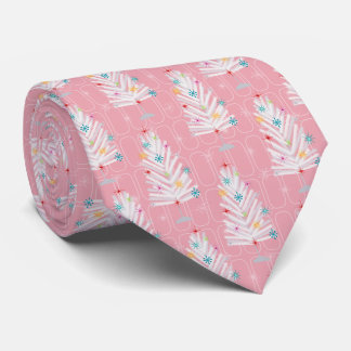 Aluminum Christmas Trees Pink Christmas Neck Tie