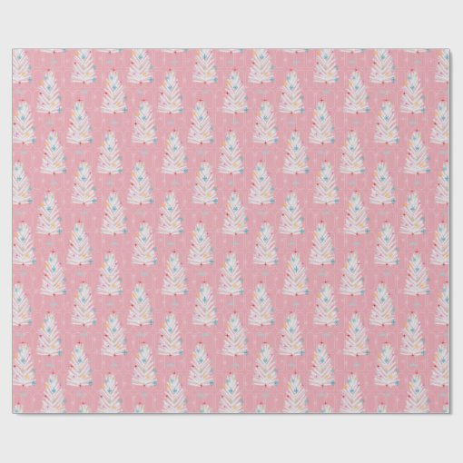 Aluminum Christmas Trees Pink Christmas Wrapping Paper Zazzle