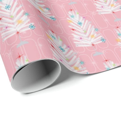 Aluminum Christmas Trees Pink Christmas Wrapping Paper Zazzle