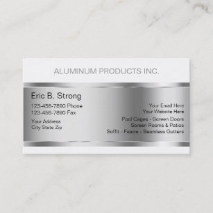 Aluminum Construction Business Cards