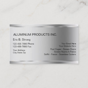 Aluminum Construction Business Cards