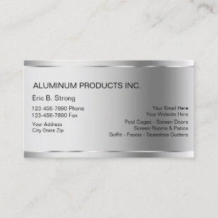 Aluminum Construction Business Cards